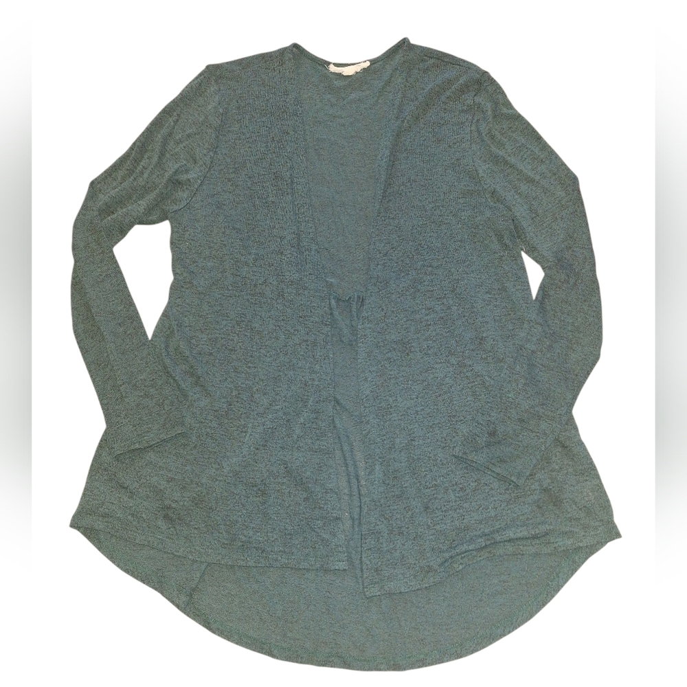Painted Threads Blue Green Long Sleeve Long Line Open Cardigan M
